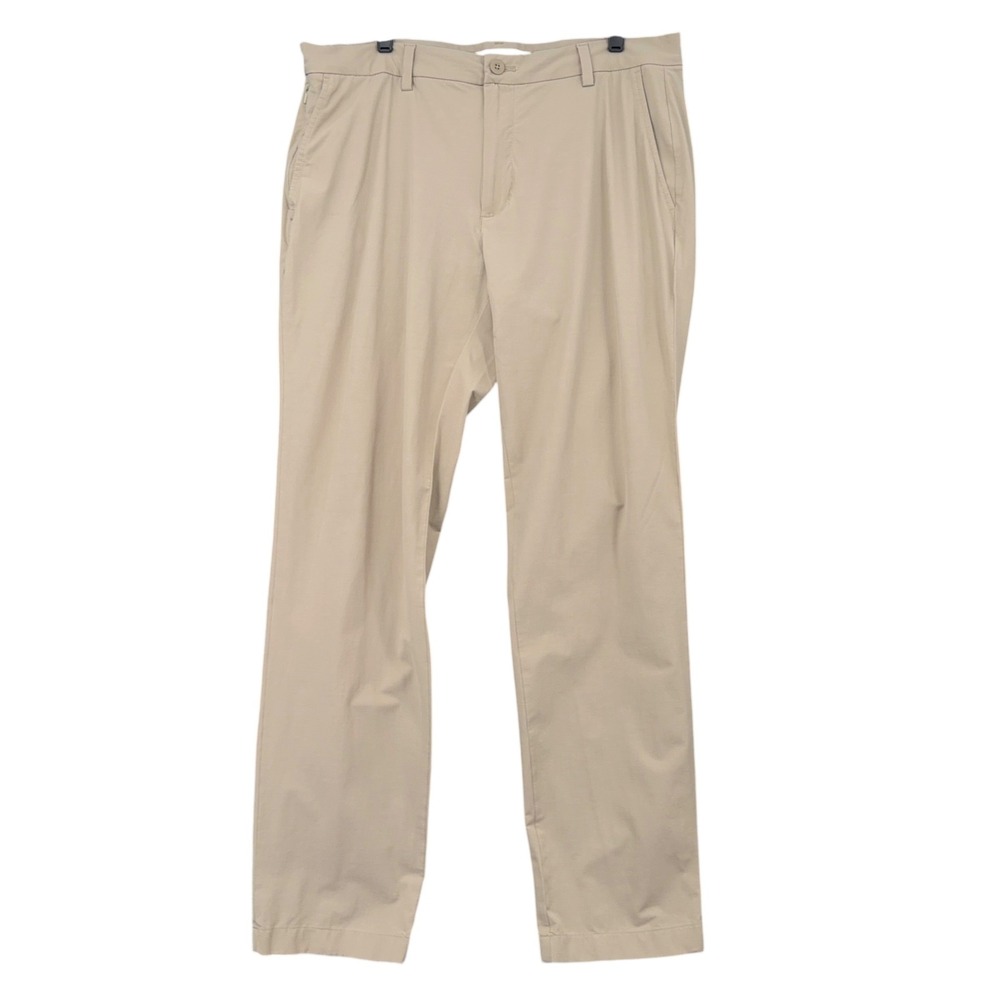 Vineyard Vines Stillwater On-The-Go Golf Pants Men 36x32 Khaki Tan Stretch Chino